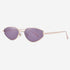 Narrow Geometric Rim Metal Sunglasses 7096